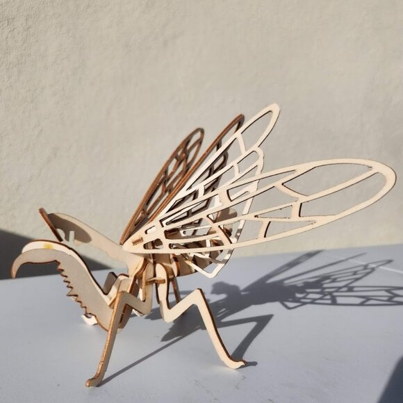 Wood Praying Mantis Decor Bookshelf Decoration Insect Wooden Handmade Bug Bugs I - Picture 4 of 8